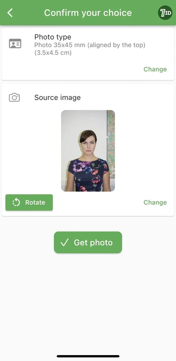 7ID-app: Pasfotoformaat 35x45