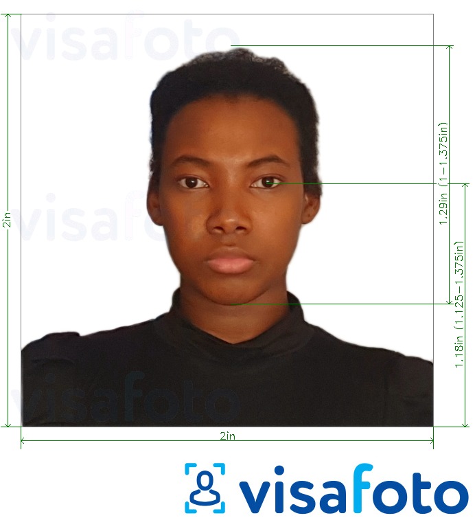 ຕົວຢ່າງຮູບພາບສໍາລັບ Cameroon visa 2x2 inch ພ້ອມມີຂໍ້ກໍານົດຂະໜາດທີ່ແນ່ນອນ