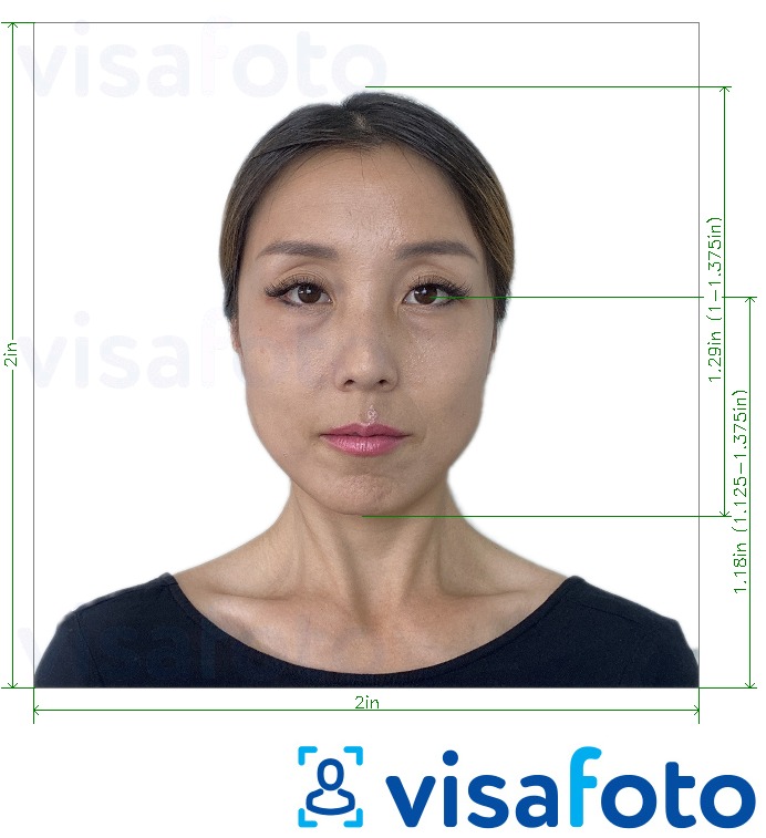 ຕົວຢ່າງຮູບພາບສໍາລັບ Visa ປະເທດໄທ 2x2 ນິ້ວ (ຈາກສະຫະລັດ) ພ້ອມມີຂໍ້ກໍານົດຂະໜາດທີ່ແນ່ນອນ